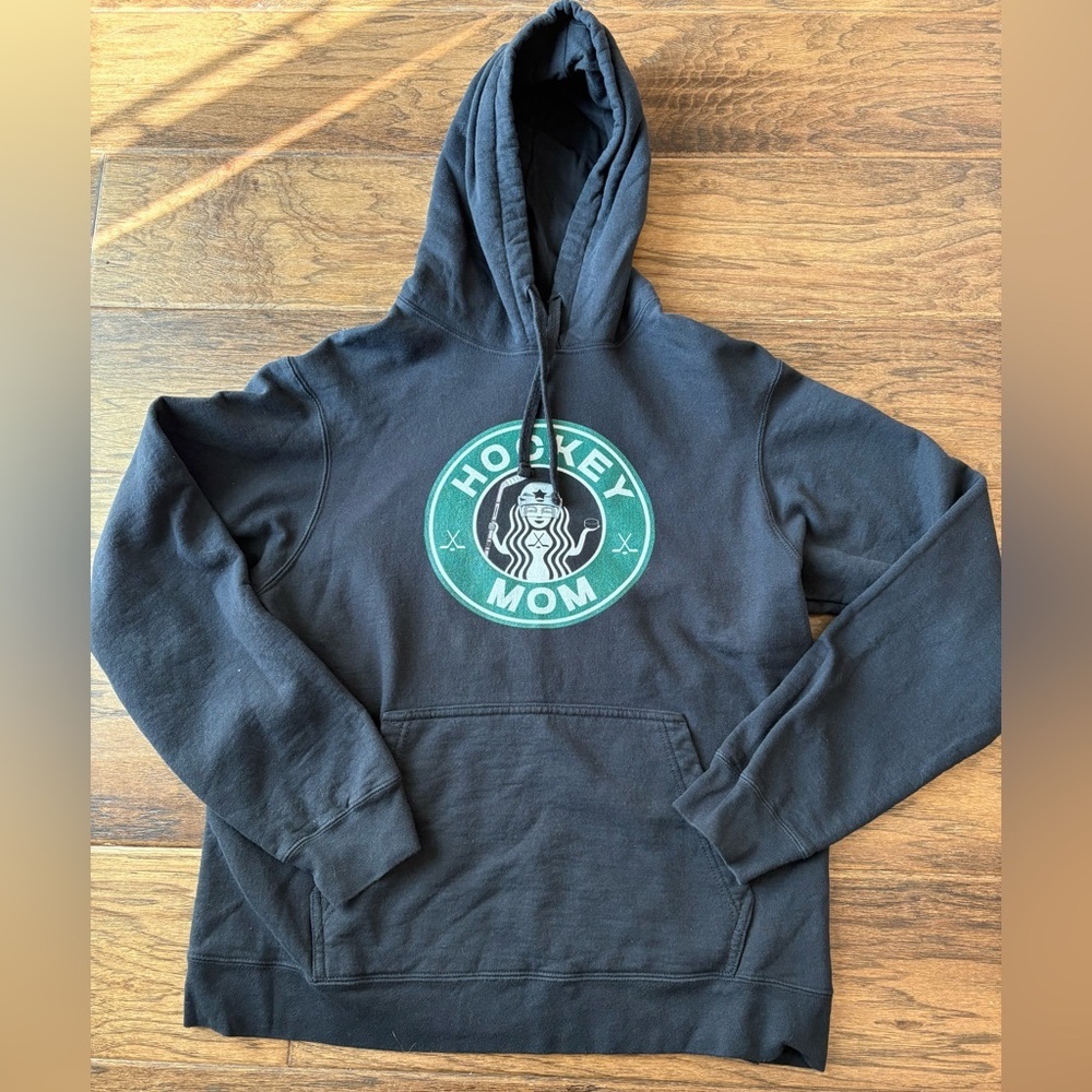 Black Hockey Mom Hoodie